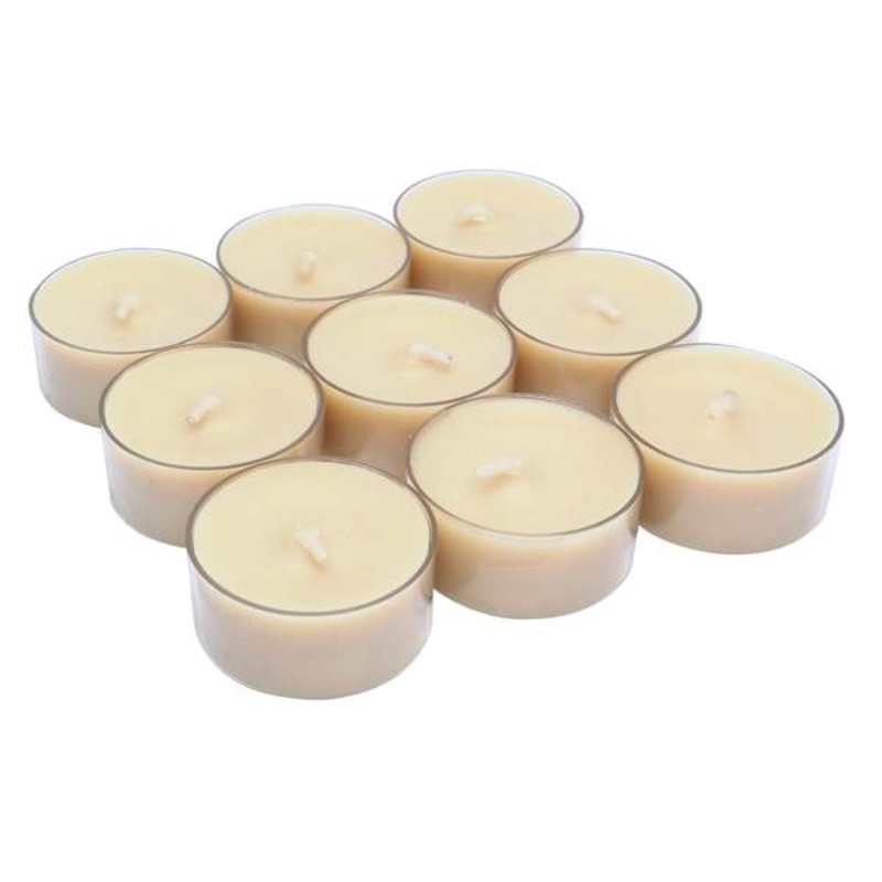 9-Pack Unscented Tealight Candles, Tan
