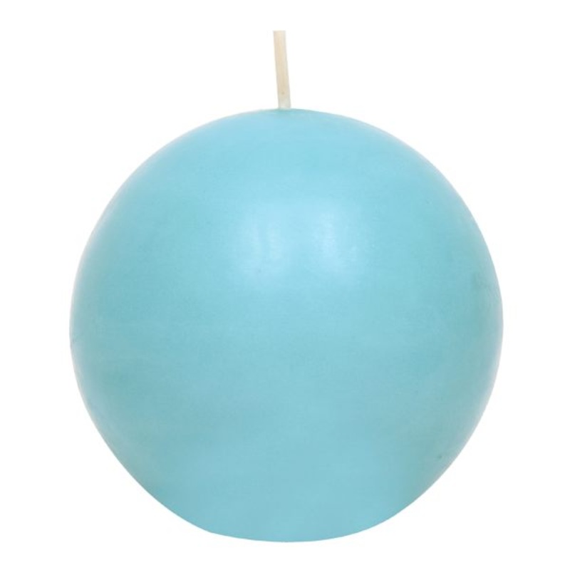Aqua Unscented Overdip Sphere Candle, 3″