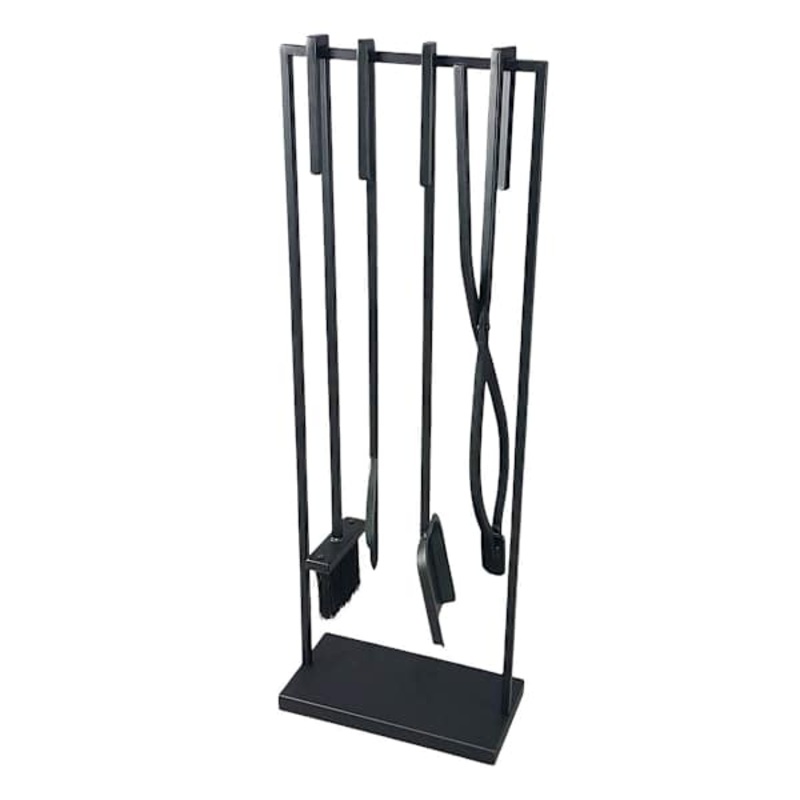 Black Fireplace 4 Piece Tool Set