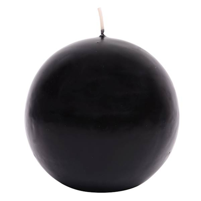 Black Unscented Overdip Sphere Candle, 3″