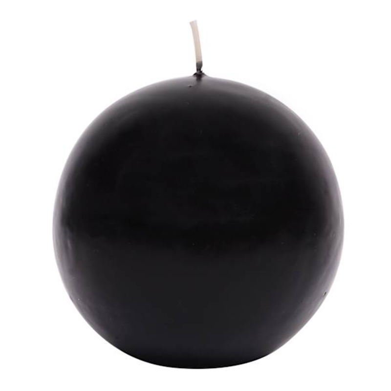 Black Unscented Overdip Sphere Candle, 4″