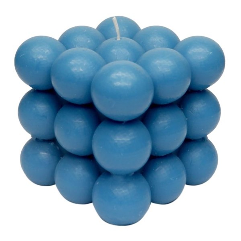 Blue Unscented Bubble Candle, 3″