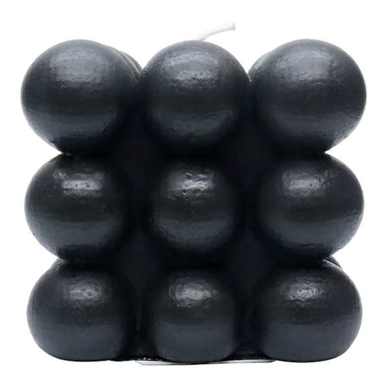 Crosby St. Black Unscented Bubble Candle, 3″