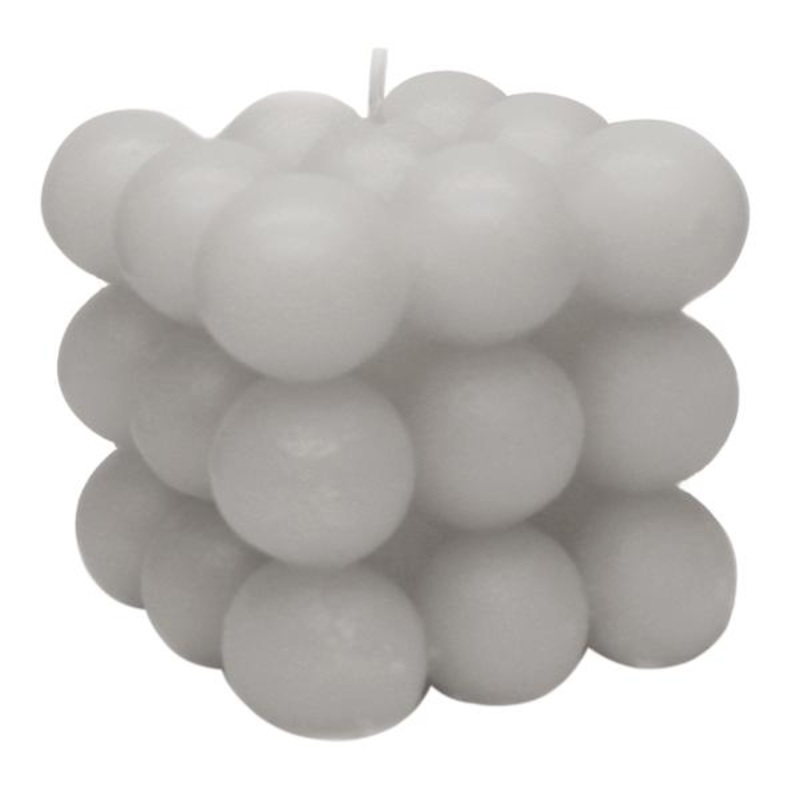 Grey Unscented Bubble Candle, 3″