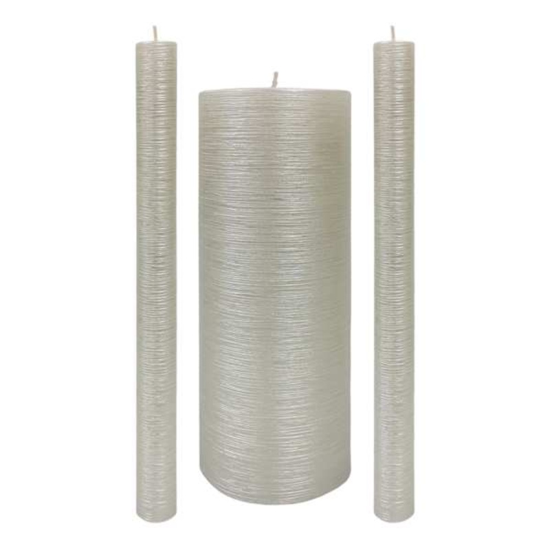 Ivory Spun Unscented Unity Candle Set
