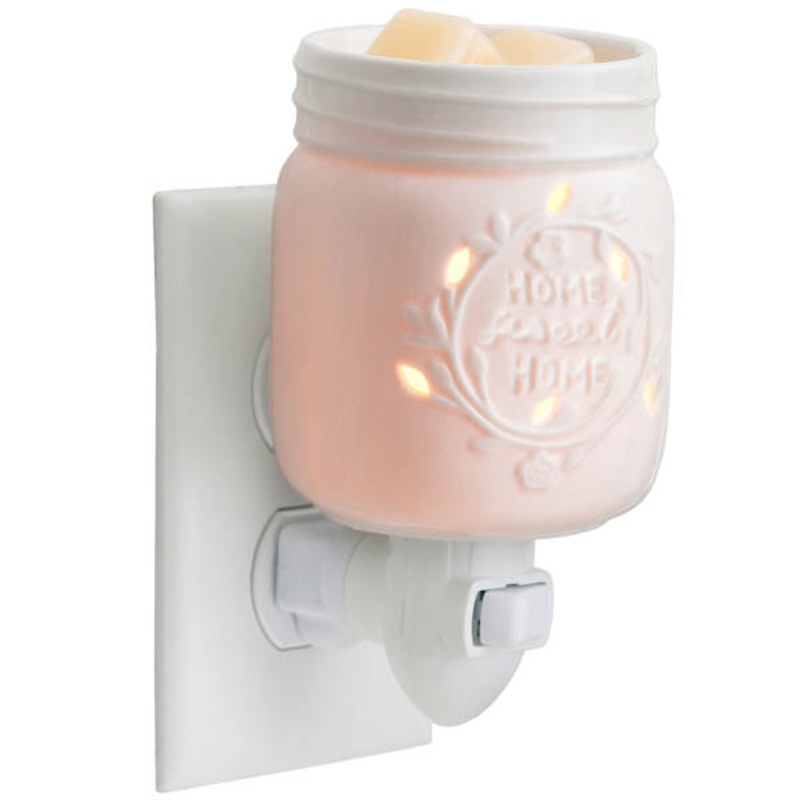 White Mason Jar Plug-In Fragrance Wax Warmer