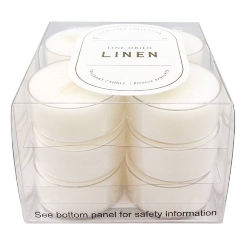 12-Pack Line Dried Linen Scented Tealight Candles