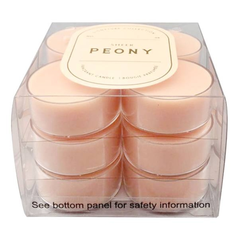 12-Pack Sheer Peony Scented Tealight Candles