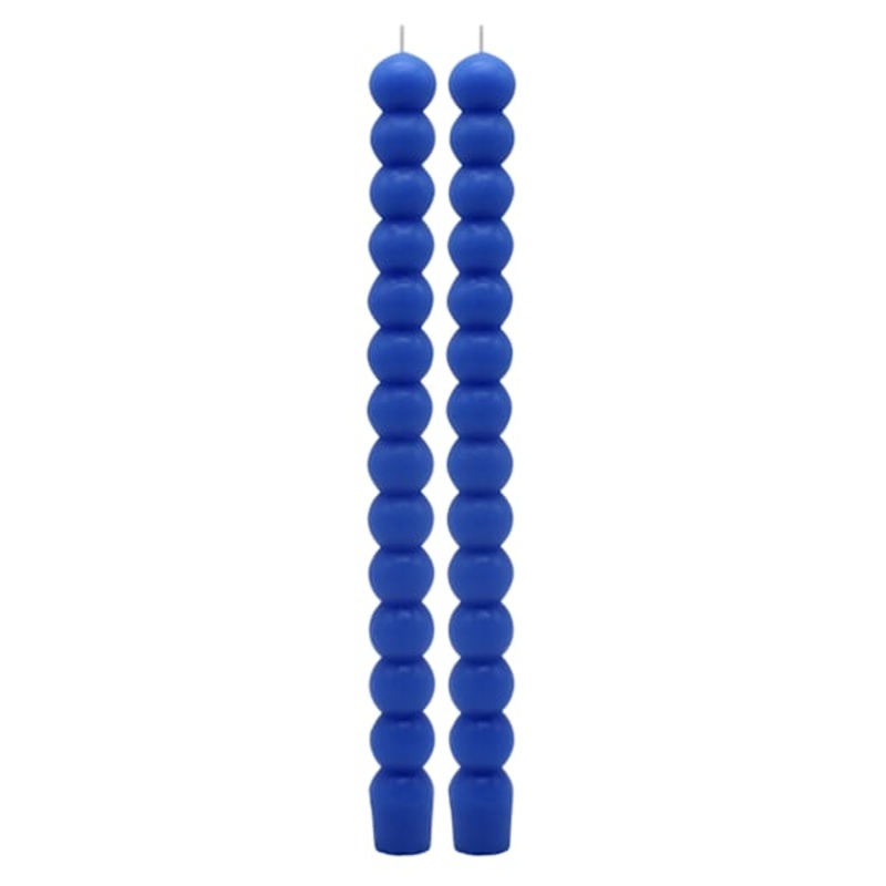 2-Pack Blue Bubble Taper Candles, 10″