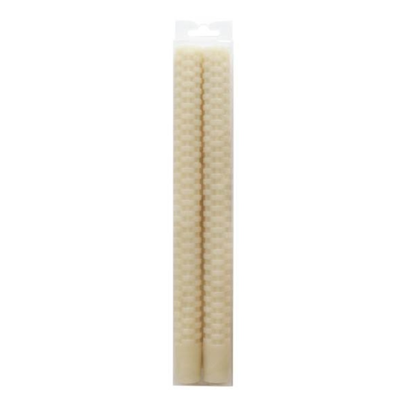 2-Pack Grey Weave Taper Candles, 10″