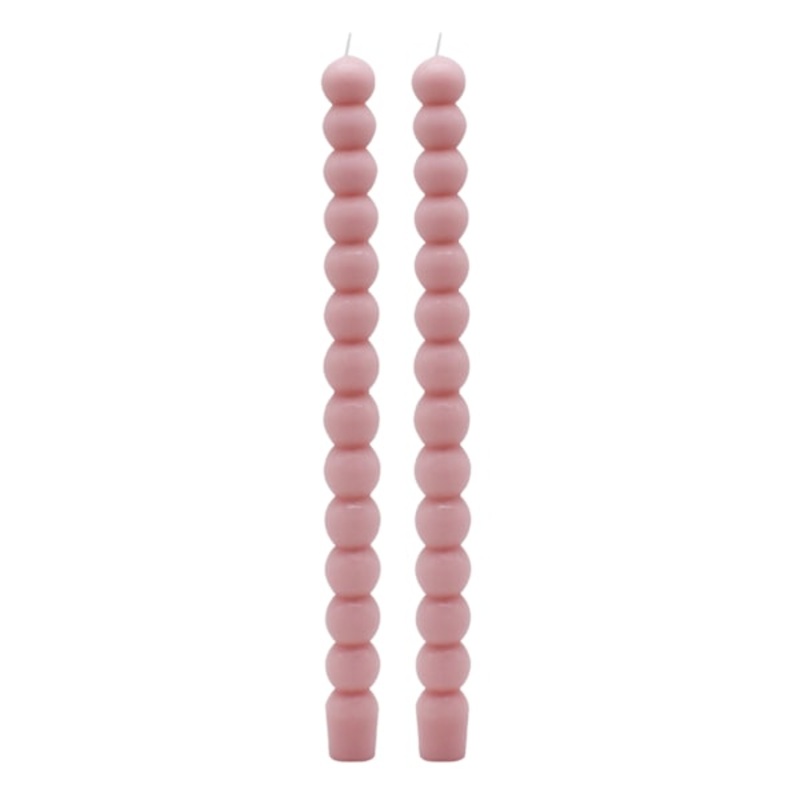 2-Pack Pink Bubble Taper Candles, 10″