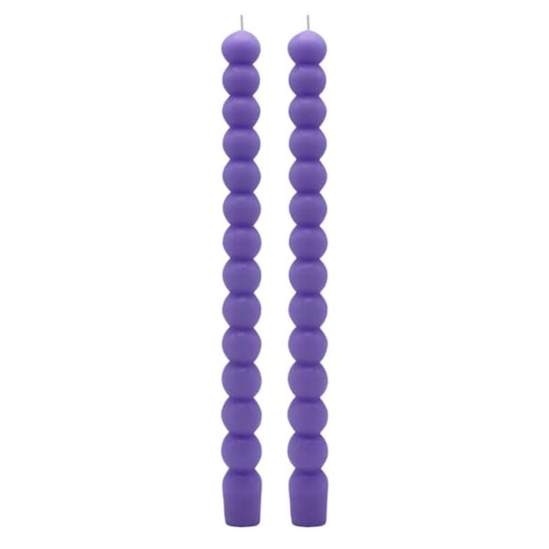 2-Pack Purple Bubble Taper Candles, 10″