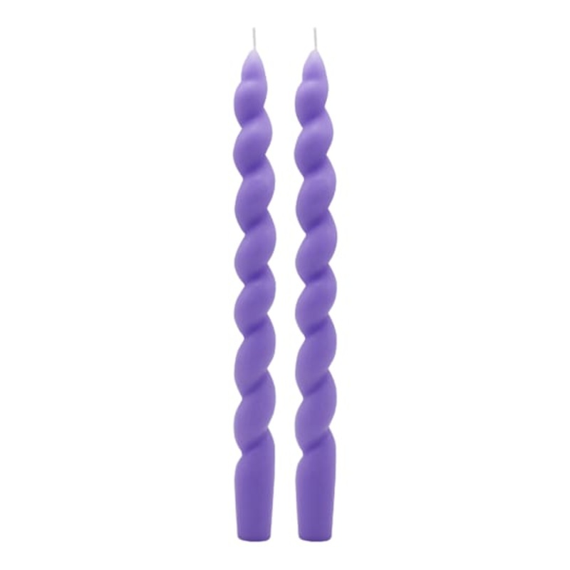 2-Pack Purple Twisted Taper Candles, 10″