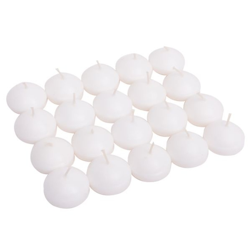 20-Pack White Unscented Overdip Floating Candles
