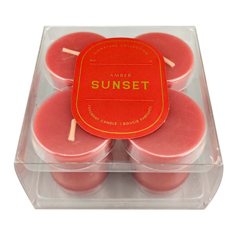 4-Pack Amber Sunset Scented Votive Candles
