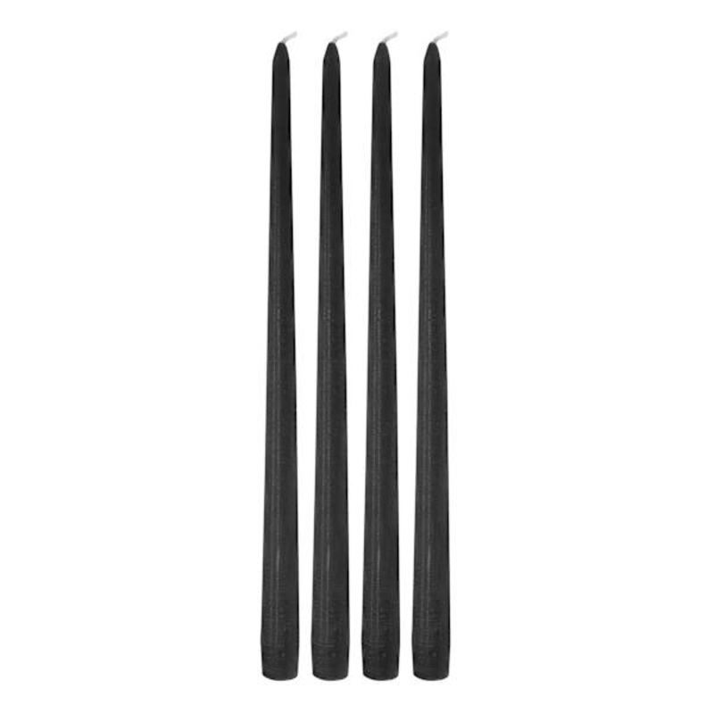 4-Pack Black Unscented Taper Candles, 14″