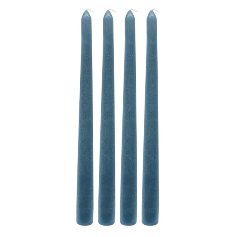 4-Pack Blue Unscented Taper Candles, 10″