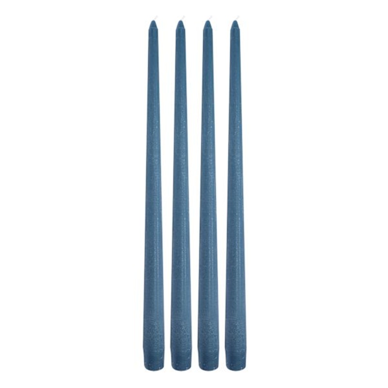 4-Pack Blue Unscented Taper Candles, 14″