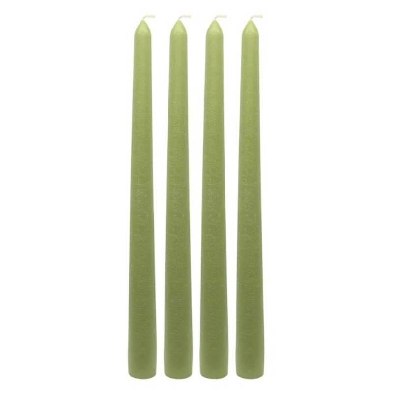 4-Pack Green Unscented Taper Candles, 10″