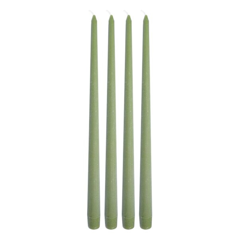 4-Pack Green Unscented Taper Candles, 14″