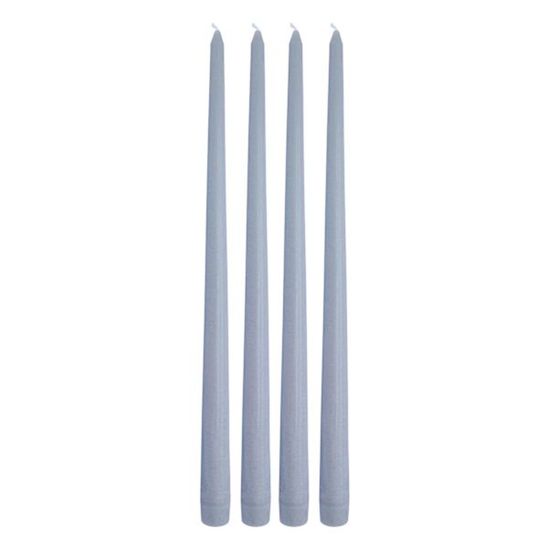 4-Pack Grey Unscented Taper Candles, 14″
