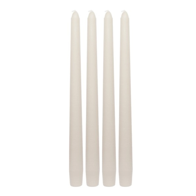4-Pack Ivory Unscented Taper Candles, 10″