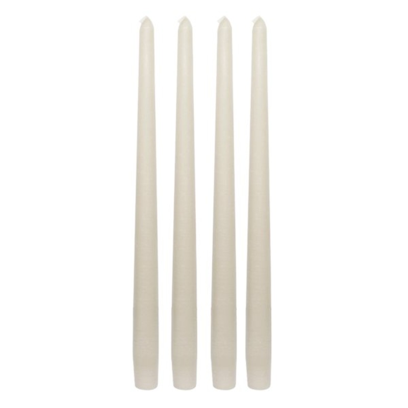 4-Pack Ivory Unscented Taper Candles, 12″