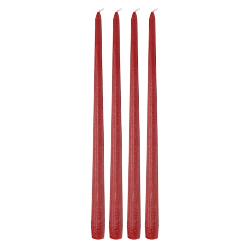 4-Pack Red Unscented Taper Candles, 14″