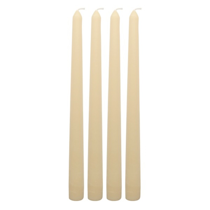 4-Pack Tan Unscented Taper Candles, 10″