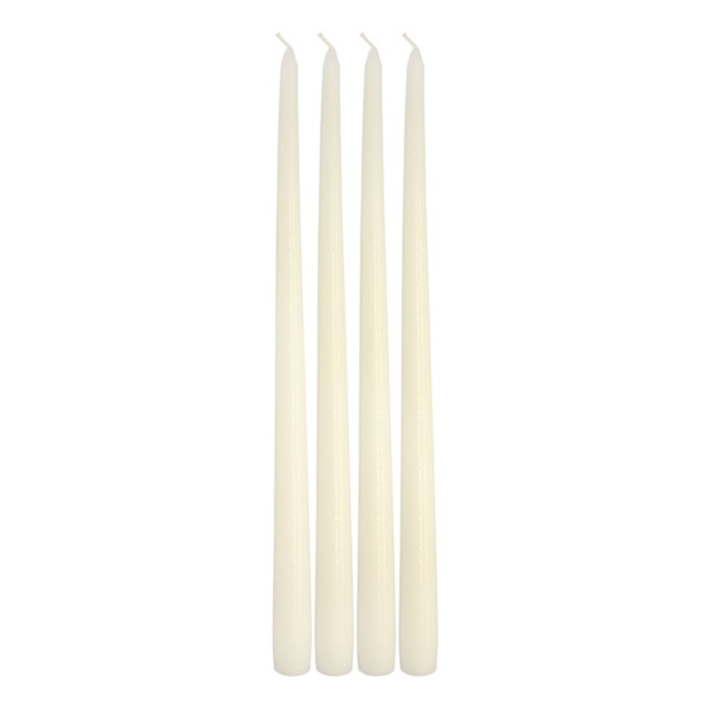 4-Pack White Unscented Taper Candles, 14″