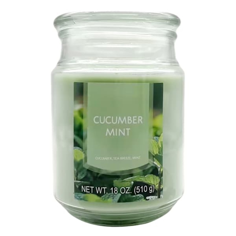 Cucumber Mint Scented Jar Candle, 18oz
