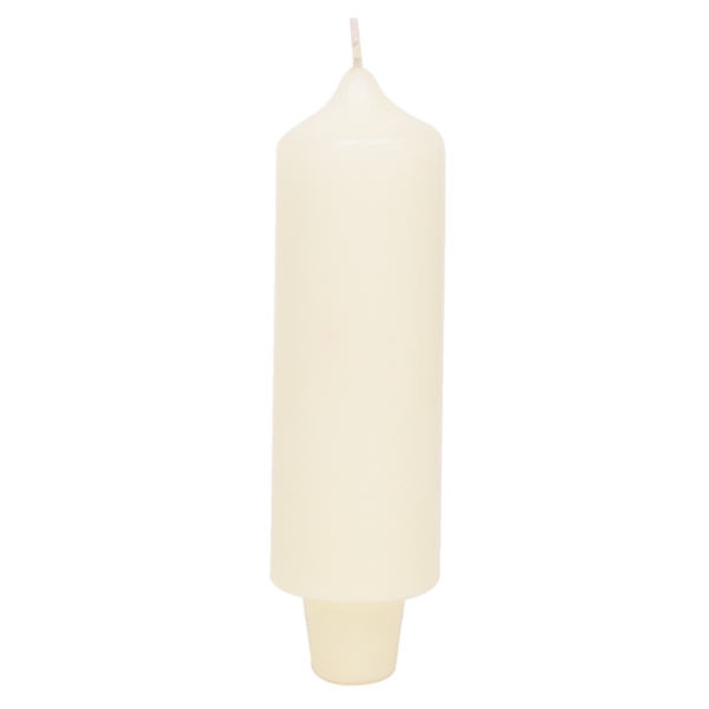 Ivory Unscented Overdip Carriage Candle, 5.5″