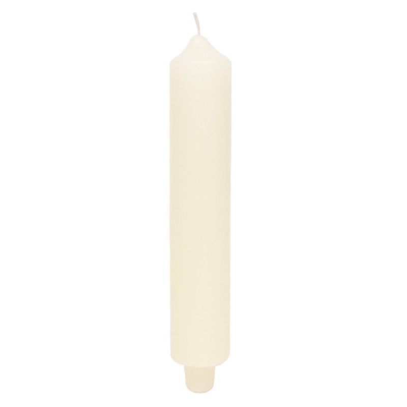 Ivory Unscented Overdip Carriage Candle, 9″
