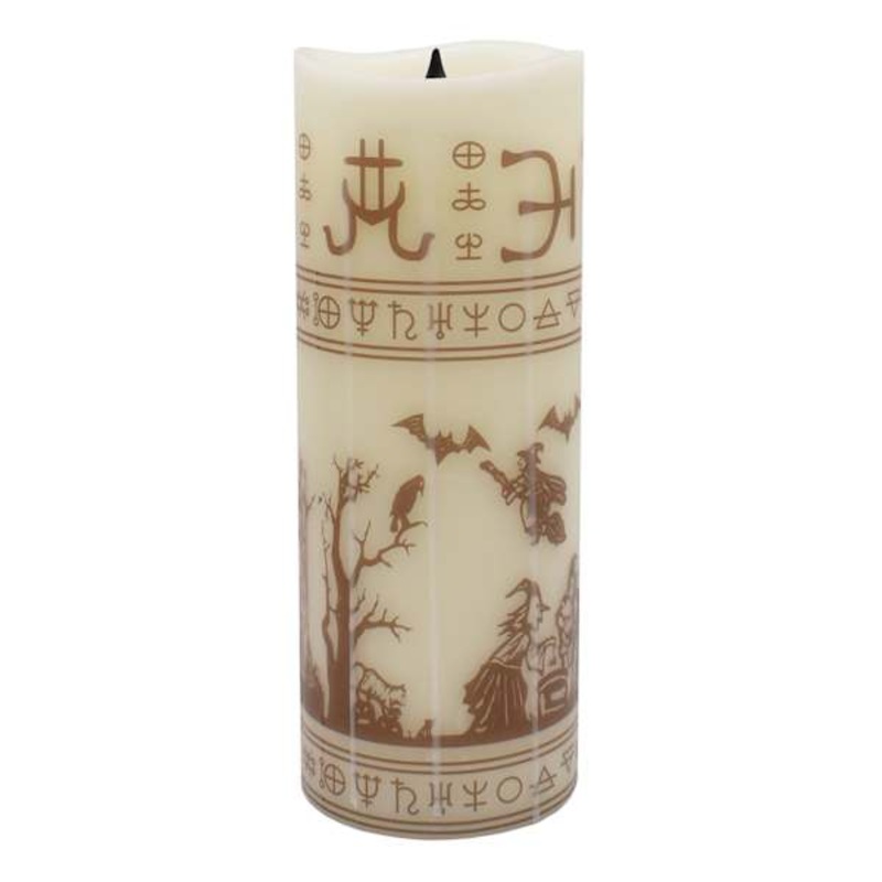 LED Black Flame Pillar Candle, 3×8