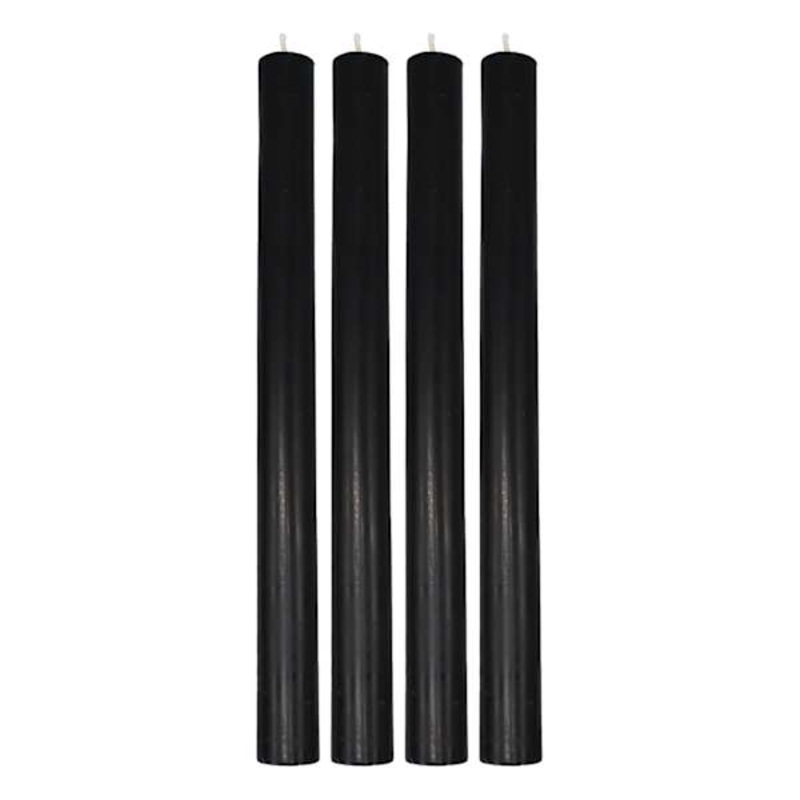 Tracey Boyd 4-Pack Black Unscented Taper Candles, 10″
