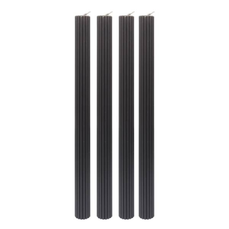 Tracey Boyd 4-Pack Black Unscented Taper Candles, 10.24″