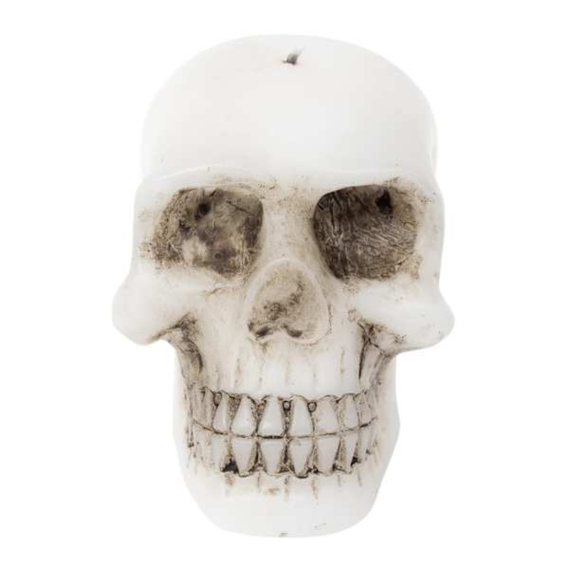 White Bleeding Skull Candle, Medium