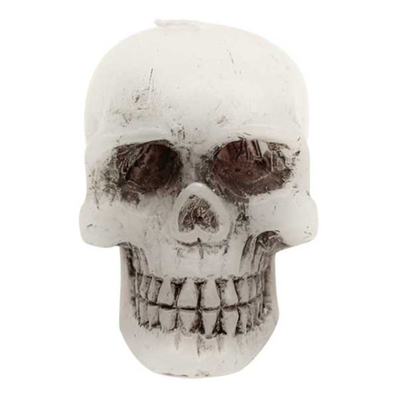 White Bleeding Skull Candle, Small