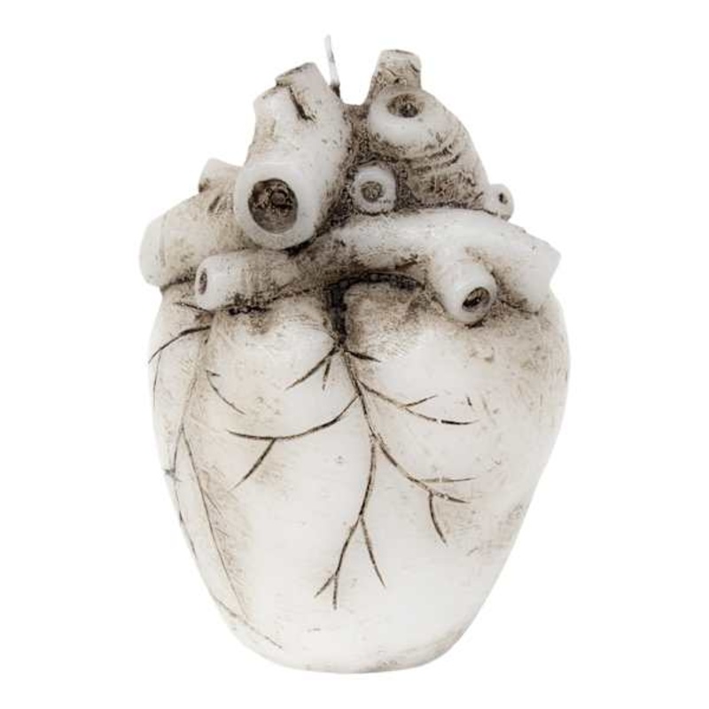 White Heart Bleeding Candle, 5″