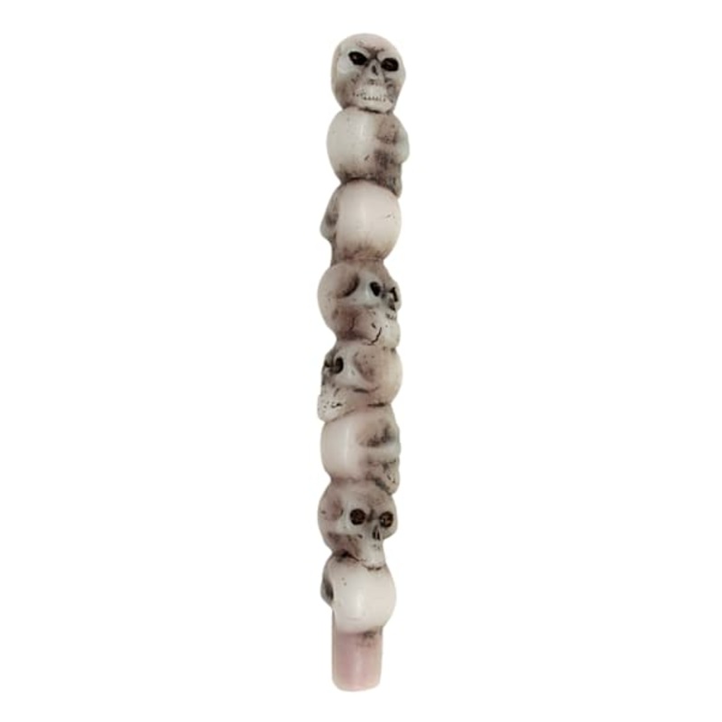 White Skulls Bleeding Taper Candle, 10″