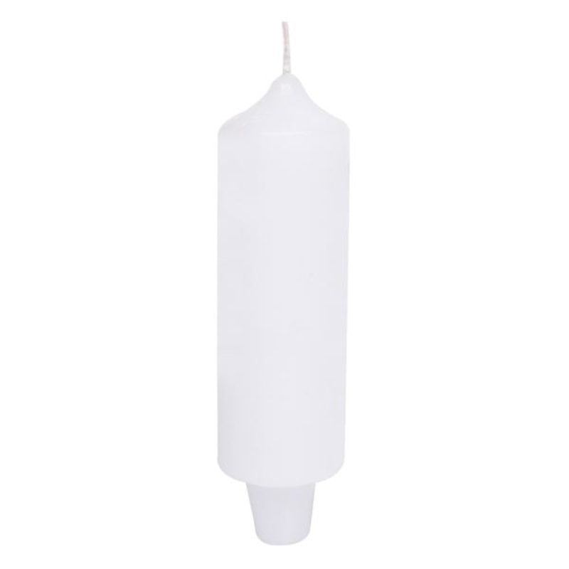 White Unscented Overdip Carriage Candle, 5.5″