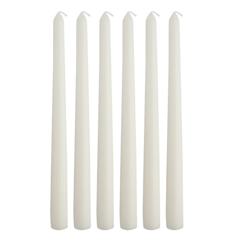 Willow Crossley 6-Pack White Unscented Taper Candles, 11″