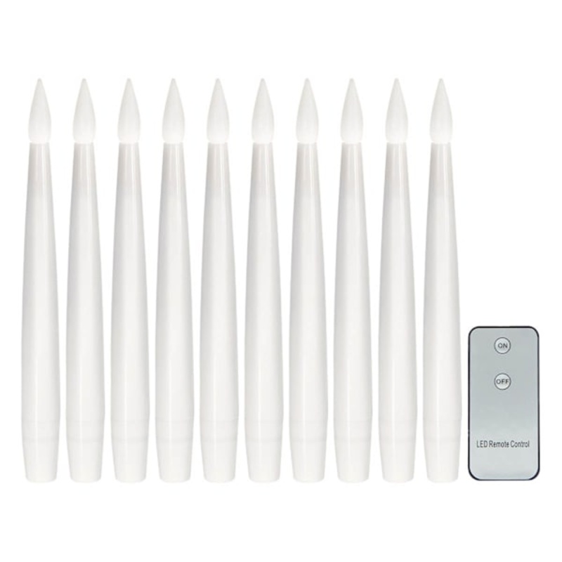 10-Pack White Floating Taper Candles