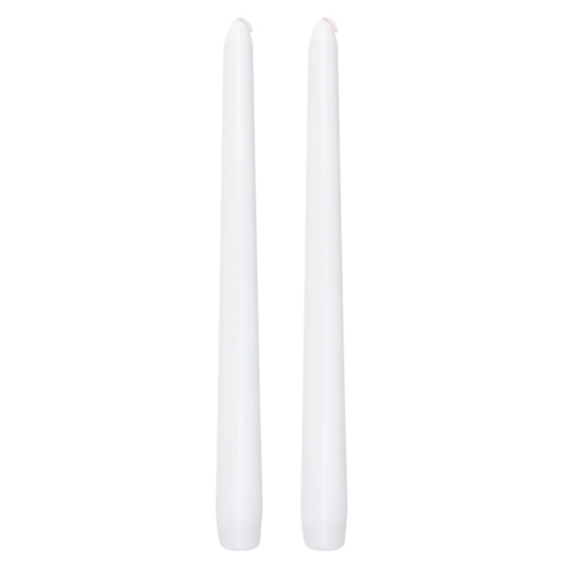 2-Pack White & Red Bleeder Taper Candles