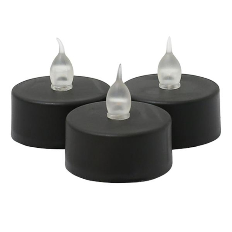 3-Pack Black LED Tealight Candles