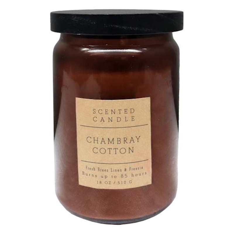 Chambray Cotton Scented Jar Candle, 18oz