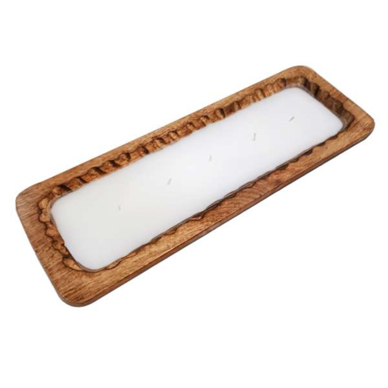 Farmhouse Mahogany Scented Wood Dough Bowl Candle, 30oz