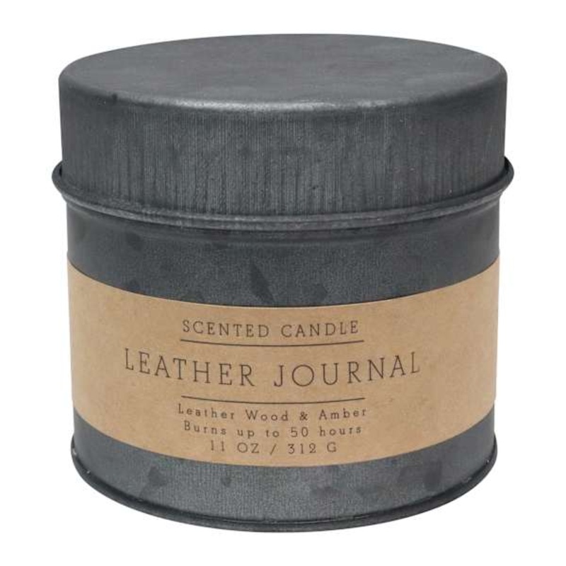 Leather Journal Scented Jar Candle, 11oz