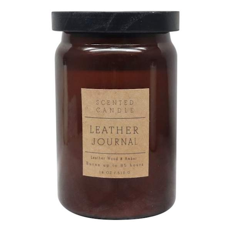 Leather Journal Scented Jar Candle, 18oz