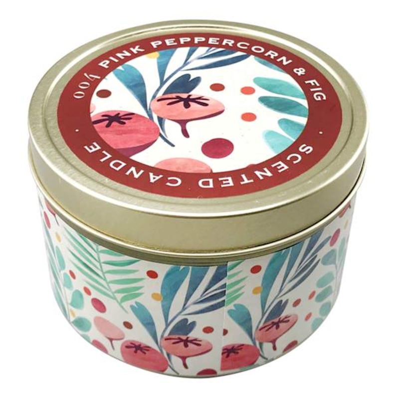 Pink Peppercorn & Fig Scented Tin Jar Candle, 9oz